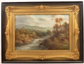 OIL ON CANVAS MOUNTAIN AND STR