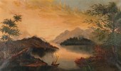 OIL ON CANVAS MOUNTAIN LAKE LA