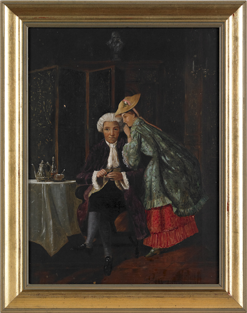 Oil on canvas of a lady and