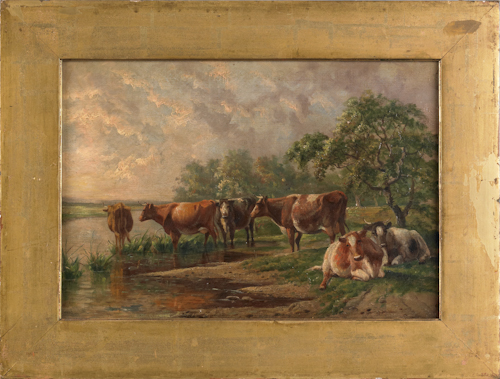 Oil on canvas of a bucolic