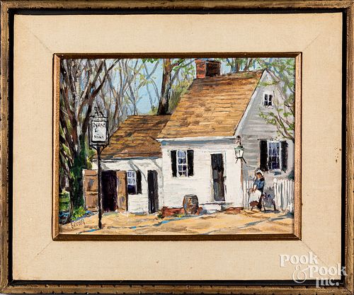 OIL ON CANVAS OF A COTTAGEOil on