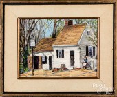 OIL ON CANVAS OF A COTTAGEOil