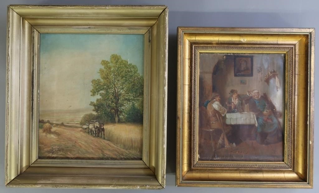 Oil on canvas of a wheat farmer