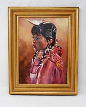 OIL ON CANVAS OF AN INDIAN CHI