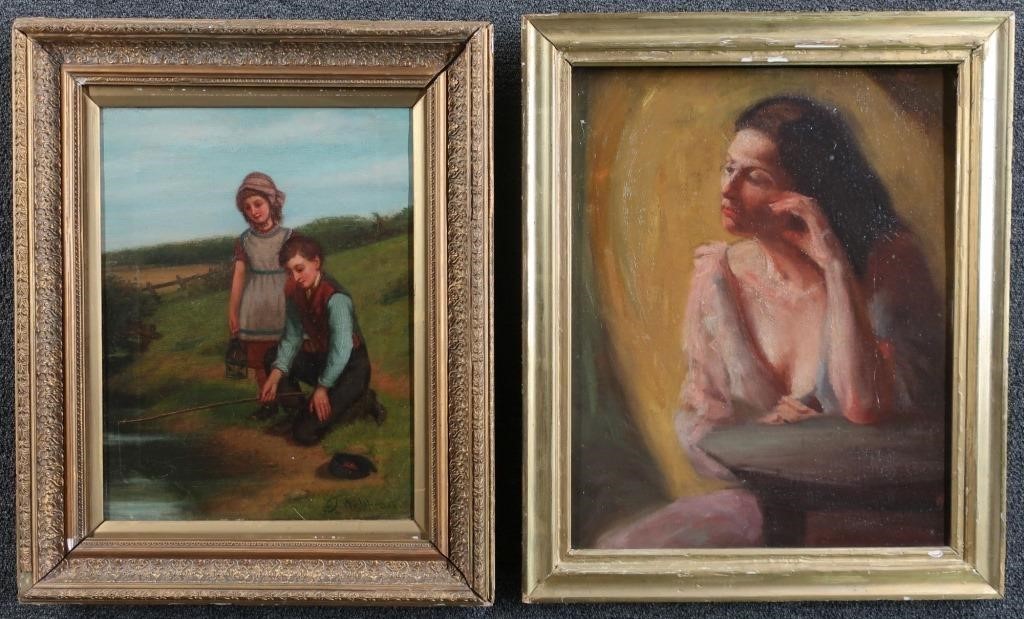 Oil on canvas of children