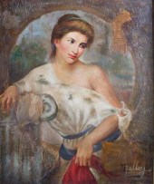 OIL ON CANVAS OF GRECIAN WOMAN