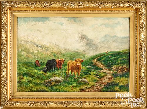 OIL ON CANVAS OF HIGHLAND CATTLEOil