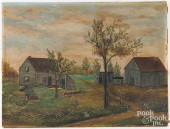 OIL ON CANVAS OF HOMESTEAD<br>