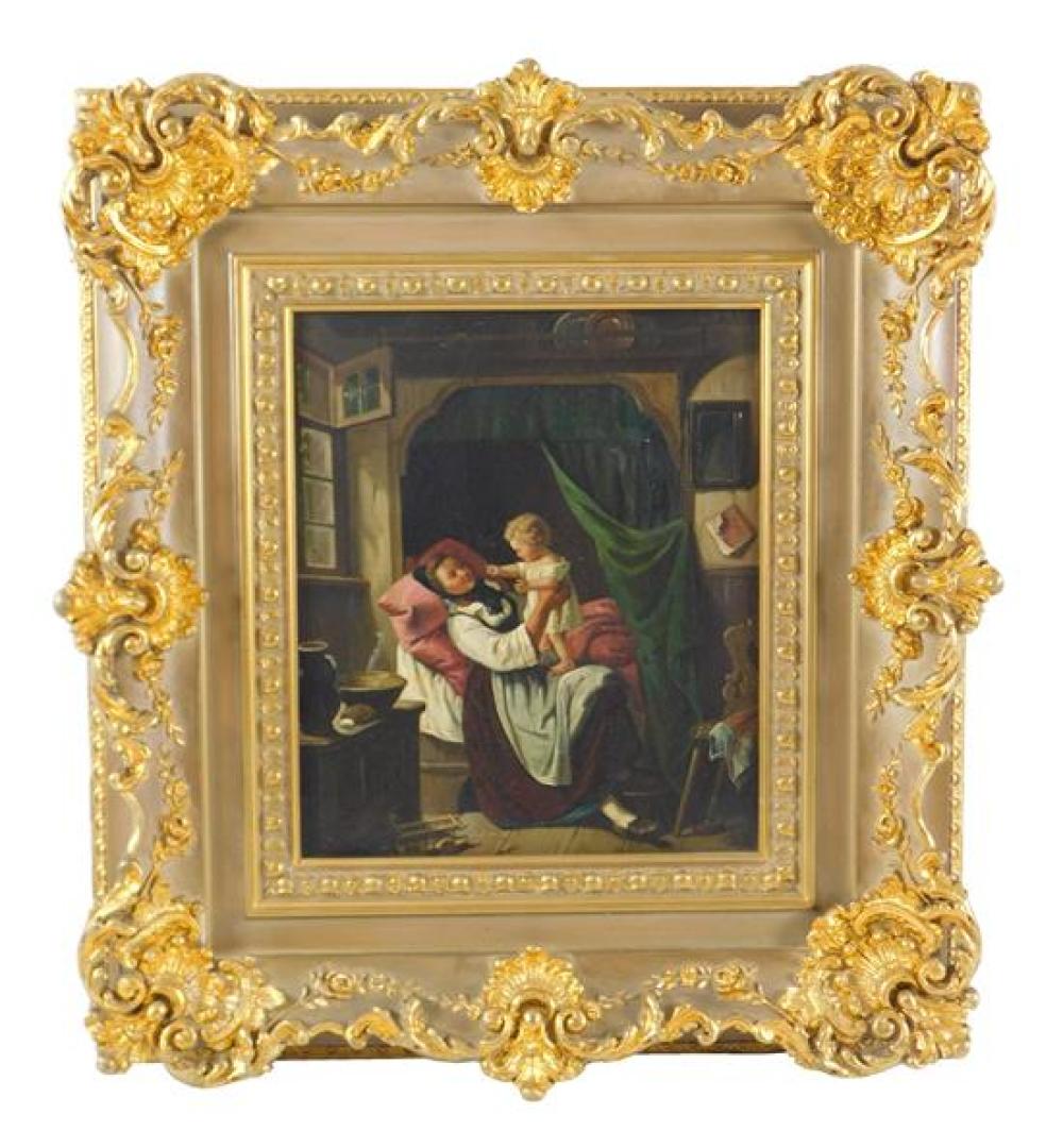 OIL ON CANVAS OF MOTHER AND