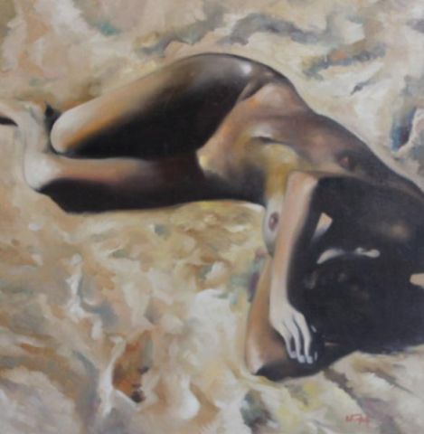 Oil on Canvas of Nude Woman.