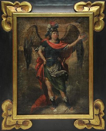 OIL ON CANVAS OF SAINT MICHAEL,