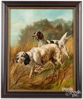 OIL ON CANVAS OF TWO DOGSOil o