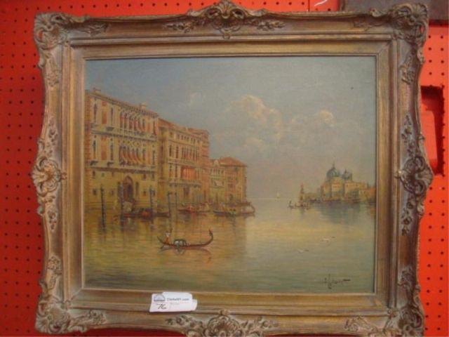 Oil on Canvas of Venetian Scene.