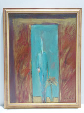 OIL ON CANVAS PAINTING: BLUE F