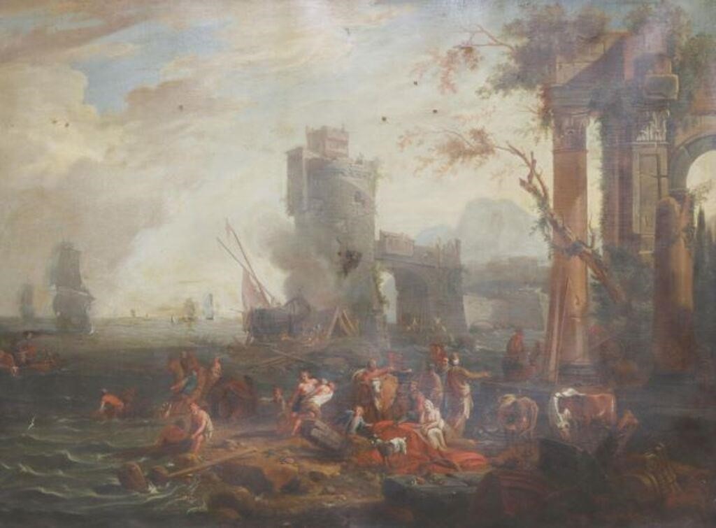 OIL ON CANVAS PAINTING CAPRICCIO OF