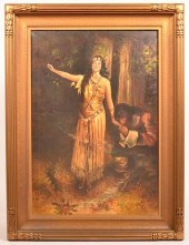 OIL ON CANVAS PAINTING DEPICTI