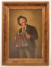 OIL ON CANVAS PAINTING MAN PLA