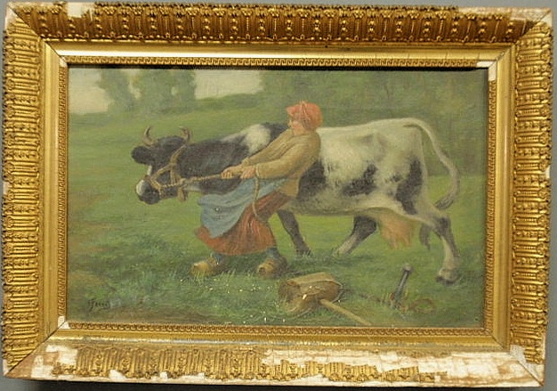 Oil on canvas painting of a woman