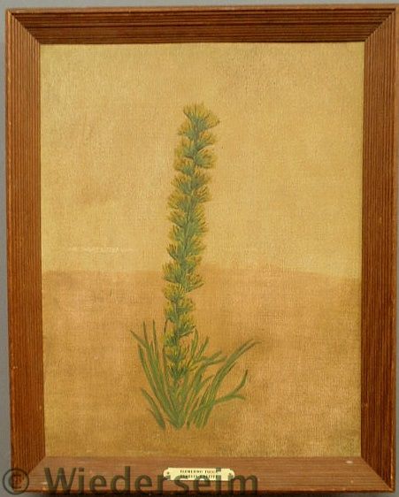 Oil on canvas painting of flowering