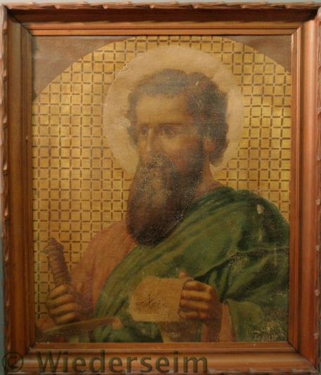 Oil on canvas painting of a robed