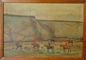 Oil on canvas painting of a fo