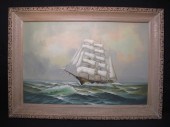 Oil on canvas painting of a cl