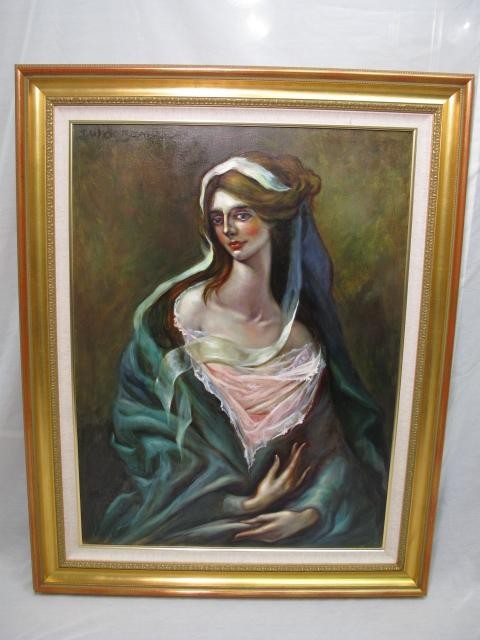 Oil on canvas painting signed Dulce