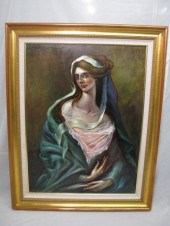 Oil on canvas painting signed