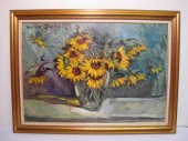 Oil on canvas painting signed