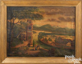 OIL ON CANVAS PANORAMIC LANDSC
