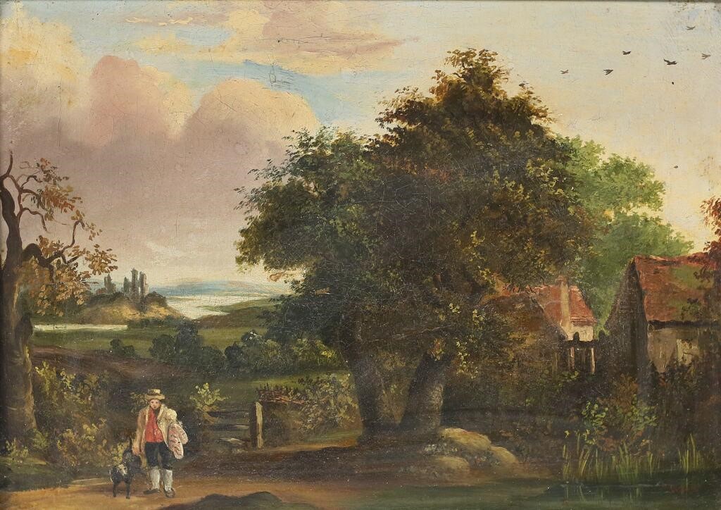 OIL ON CANVAS PASTORAL LANDSCAPEOil