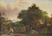 OIL ON CANVAS PASTORAL LANDSCA
