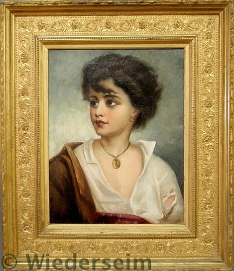 Oil on canvas portrait of a young