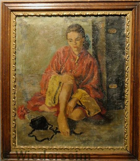 Oil on canvas portrait of a