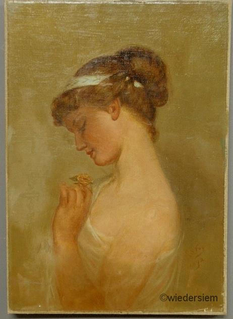 Oil on canvas portrait of a young