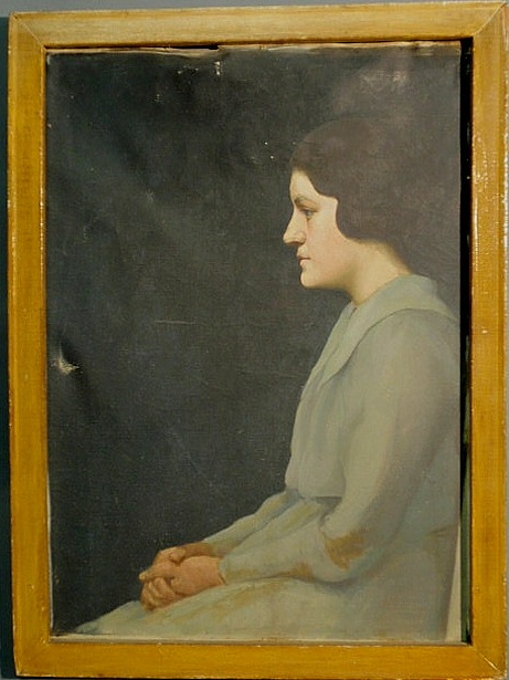 Oil on canvas portrait of a woman