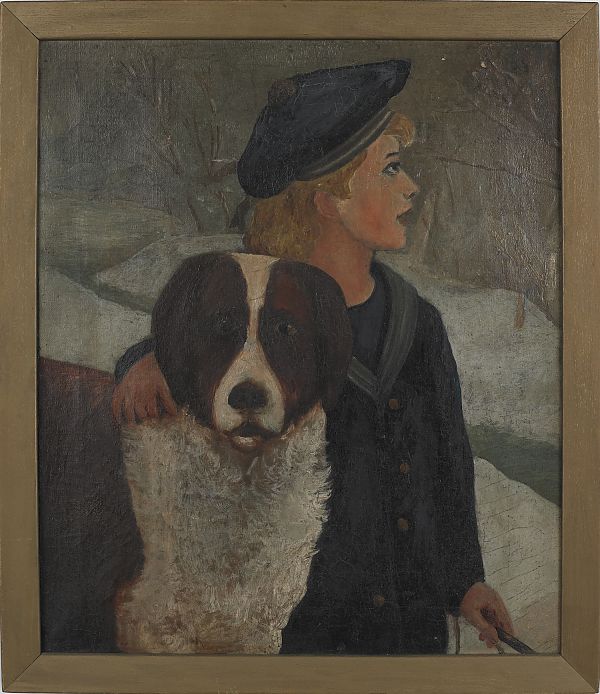 Oil on canvas portrait of a girl