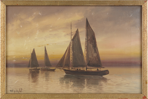 Oil on canvas portrait of sailboats