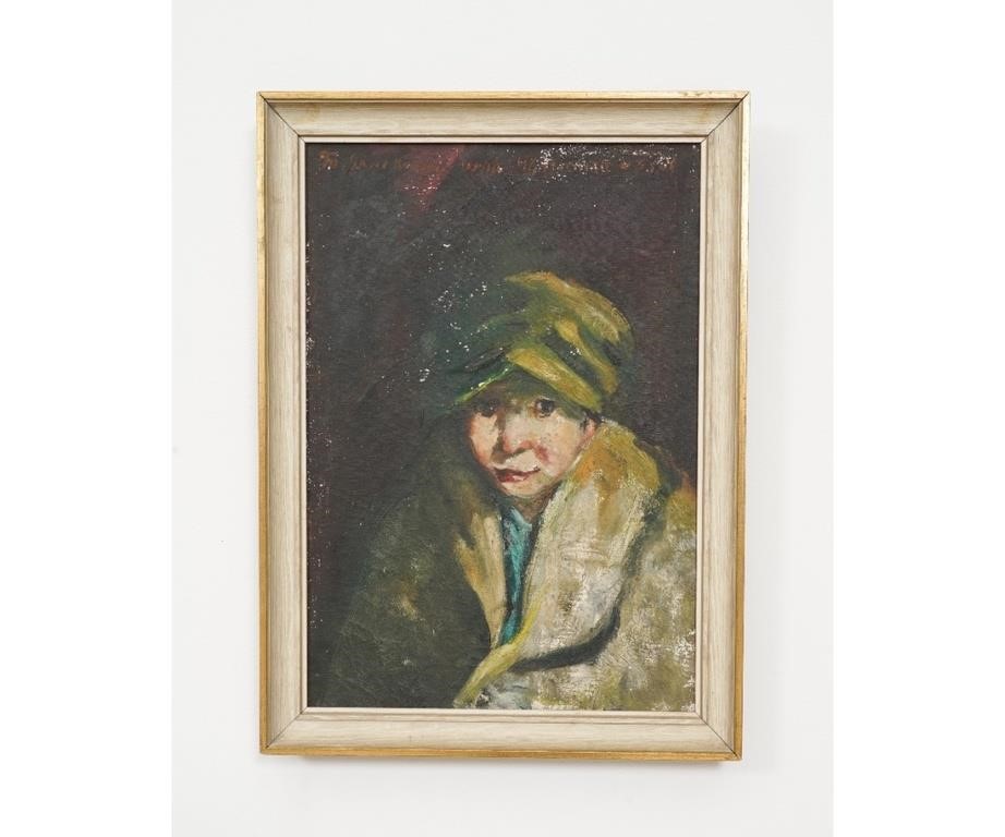 Oil on canvas portrait of a young