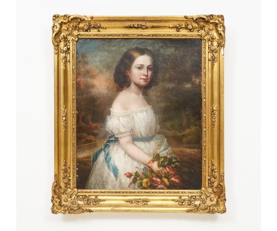 Oil on canvas portrait of a young