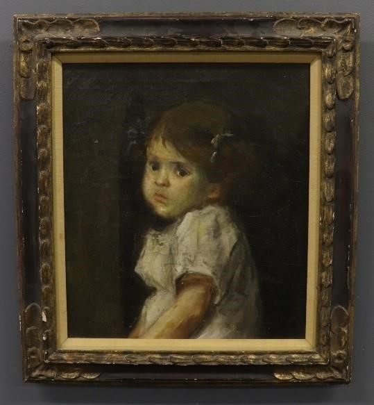 Oil on canvas portrait of a young