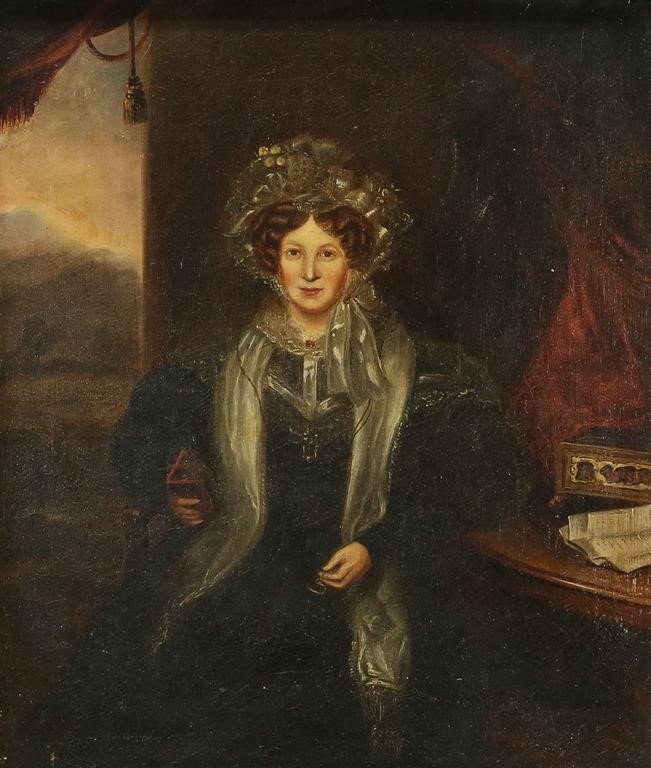 OIL ON CANVAS PORTRAIT OF A