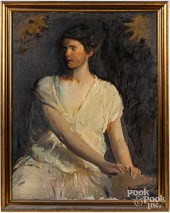 OIL ON CANVAS PORTRAIT OF A YO