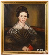 OIL ON CANVAS PORTRAIT OF A WO