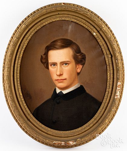 OIL ON CANVAS PORTRAIT OF A YOUNG