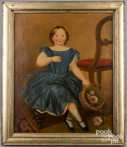 OIL ON CANVAS PORTRAIT OF A GIRL