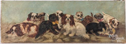 OIL ON CANVAS PORTRAIT OF DOGSOil