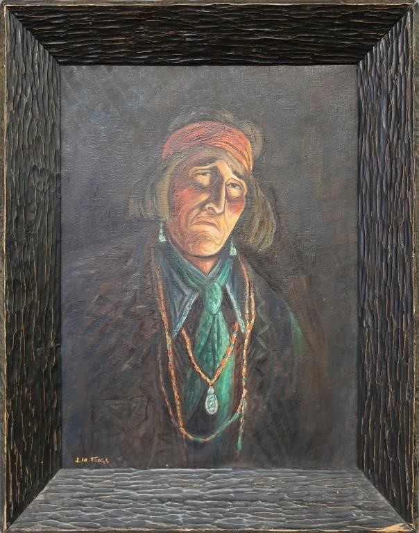 Oil on canvas portrait of an