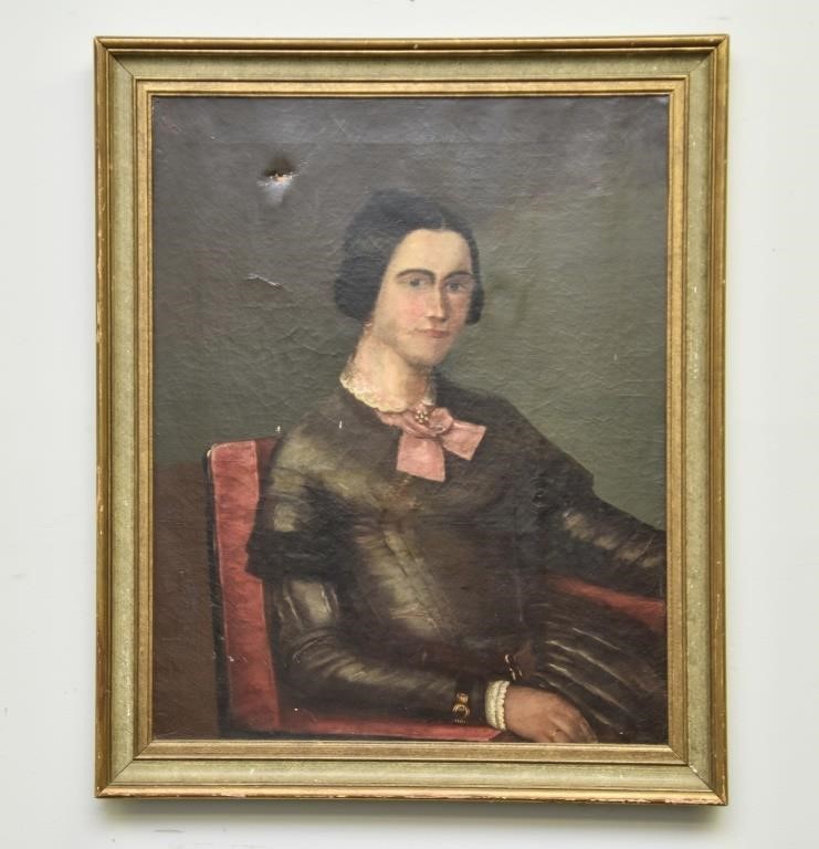 Oil on canvas portrait of a