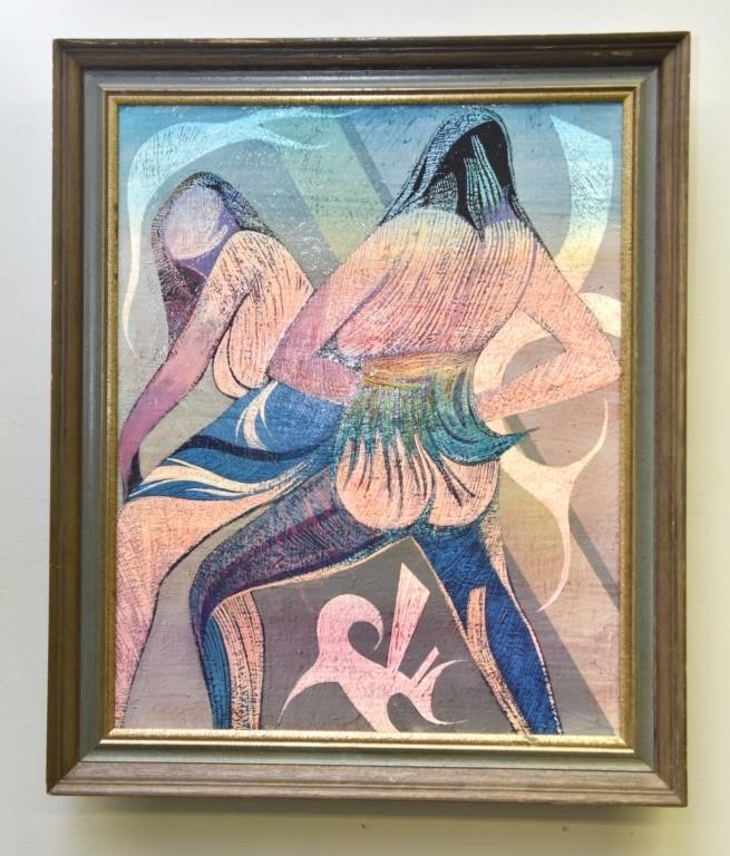Oil on canvas portrait of two dirty